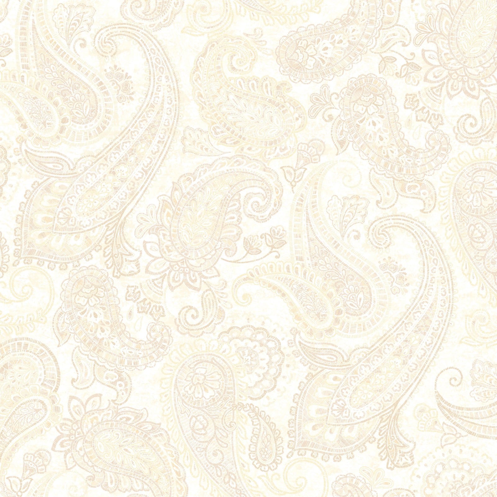 Cream Parkside 118" Large Embroidered Paisley EE Schenck Co