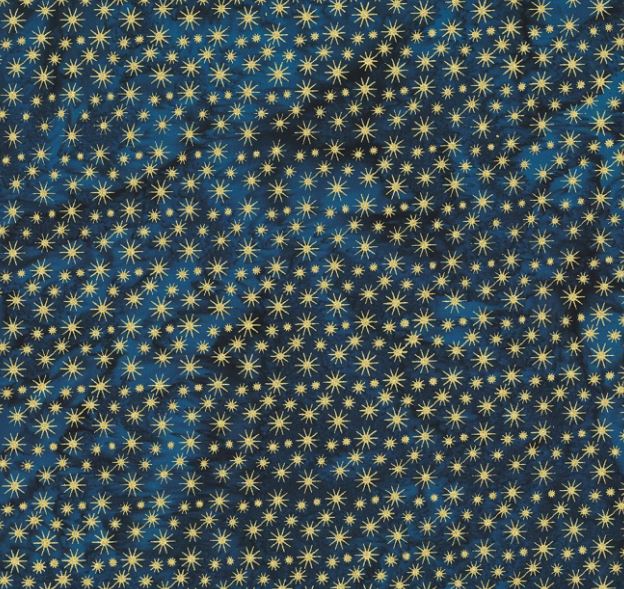 Hoffman California Fabrics Fabric Twinkle Gold Midnight Stars Cotton 44"/45" Fabric Per Yard