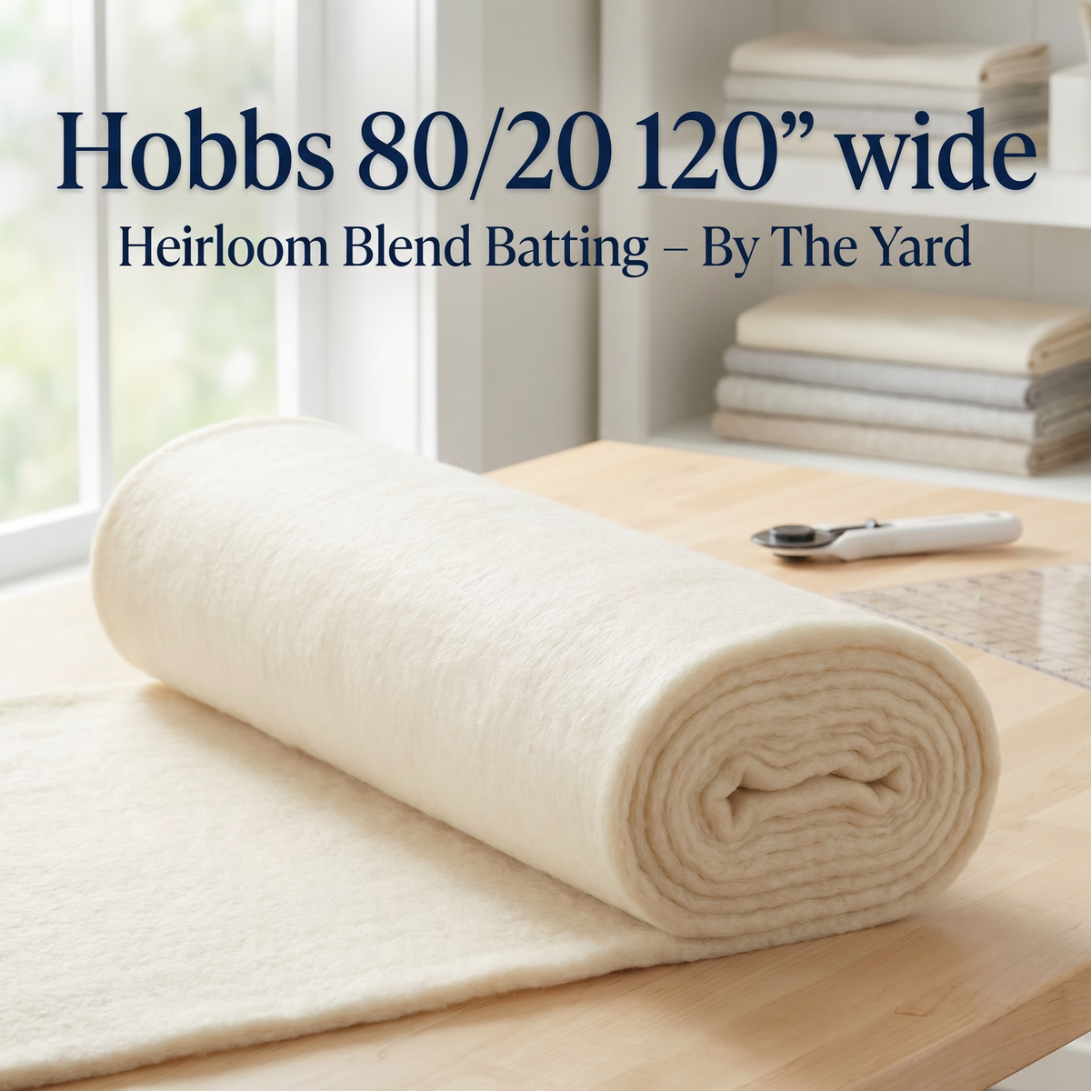 Hobbs Heirloom 80/20 120" Wide Batting Roll - By The Yard (Available For Pre-Order)