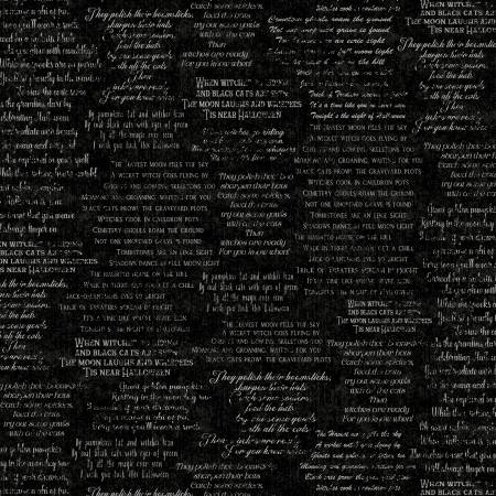 P&B Hocus Pocus Spooky Text quilting fabric