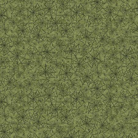 P&B Hocus Pocus Allover Webs quilting fabric in Green