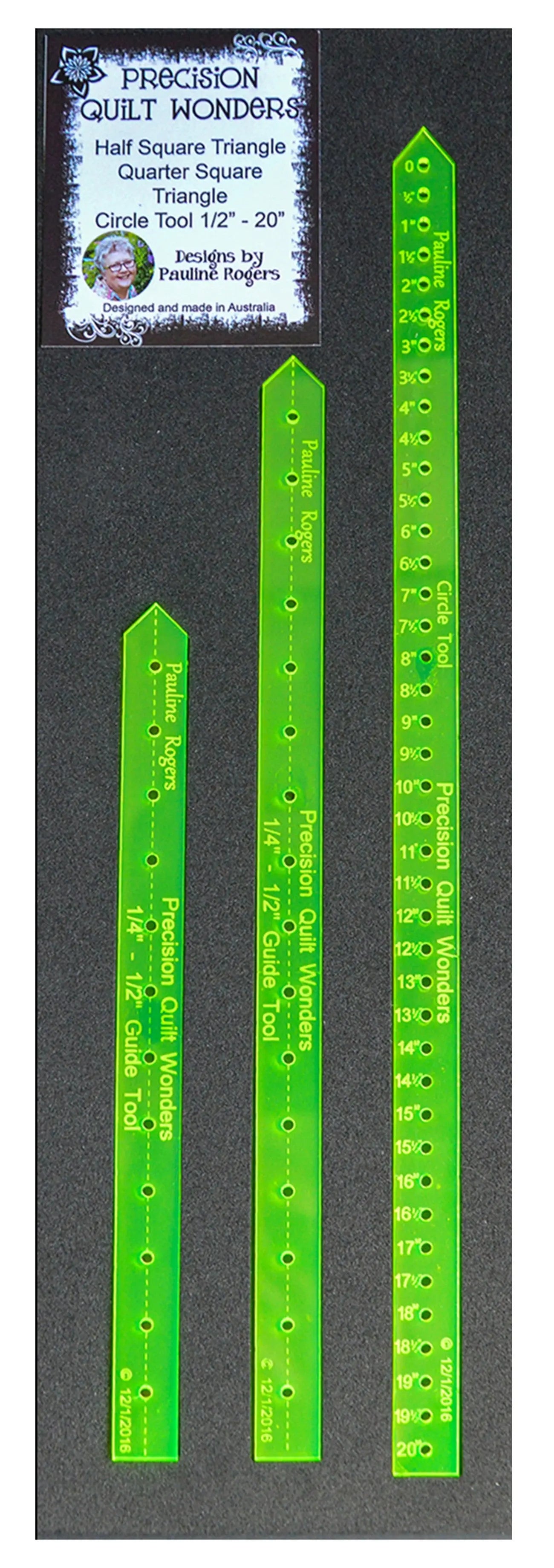 Half & Quarter Square Triangle Rulers and Circle Tool - Linda's