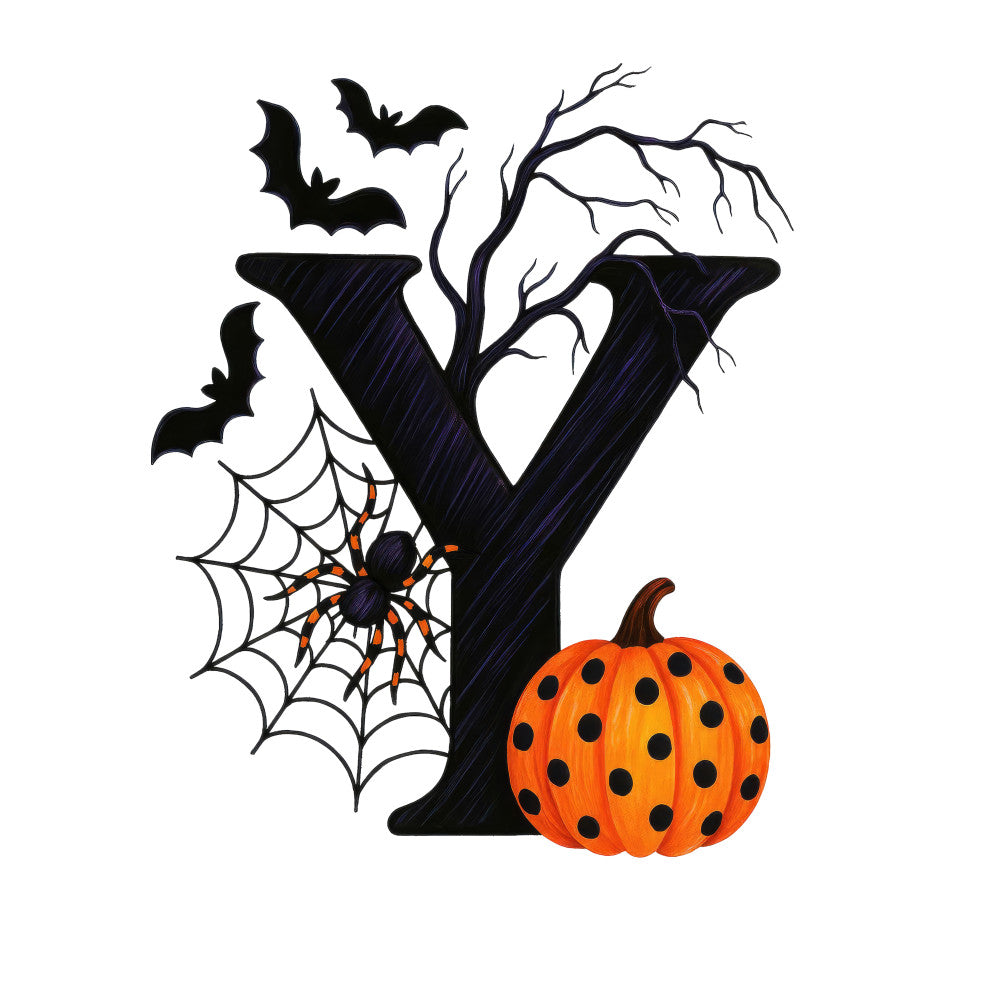Halloween Alphabet Fabric Panel 33 QuiltingFabricPanels