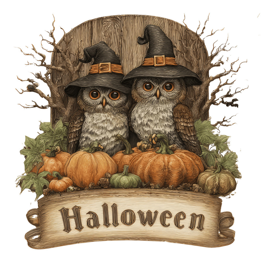 Halloween Owl Ornament Fabric Panel 11 QuiltingFabricPanels