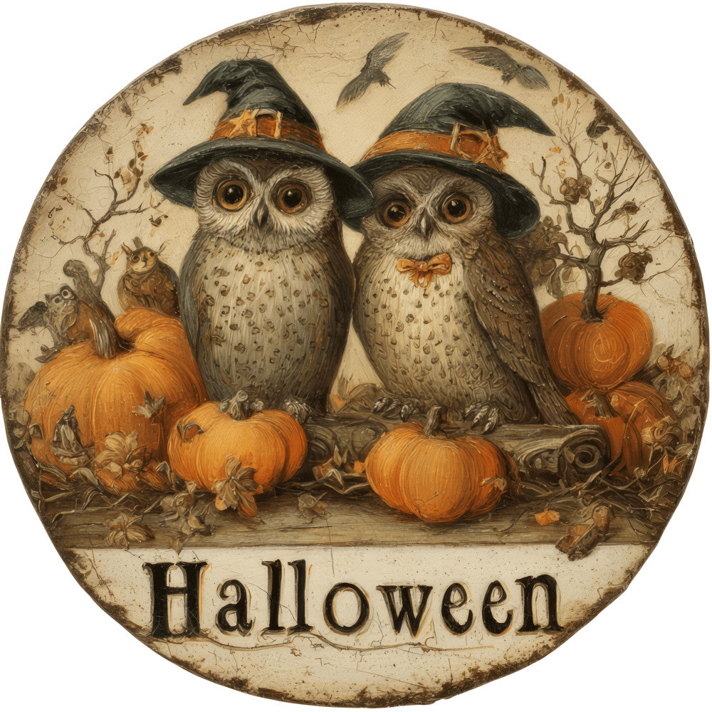 Halloween Owl Ornament Fabric Panel 4 QuiltingFabricPanels