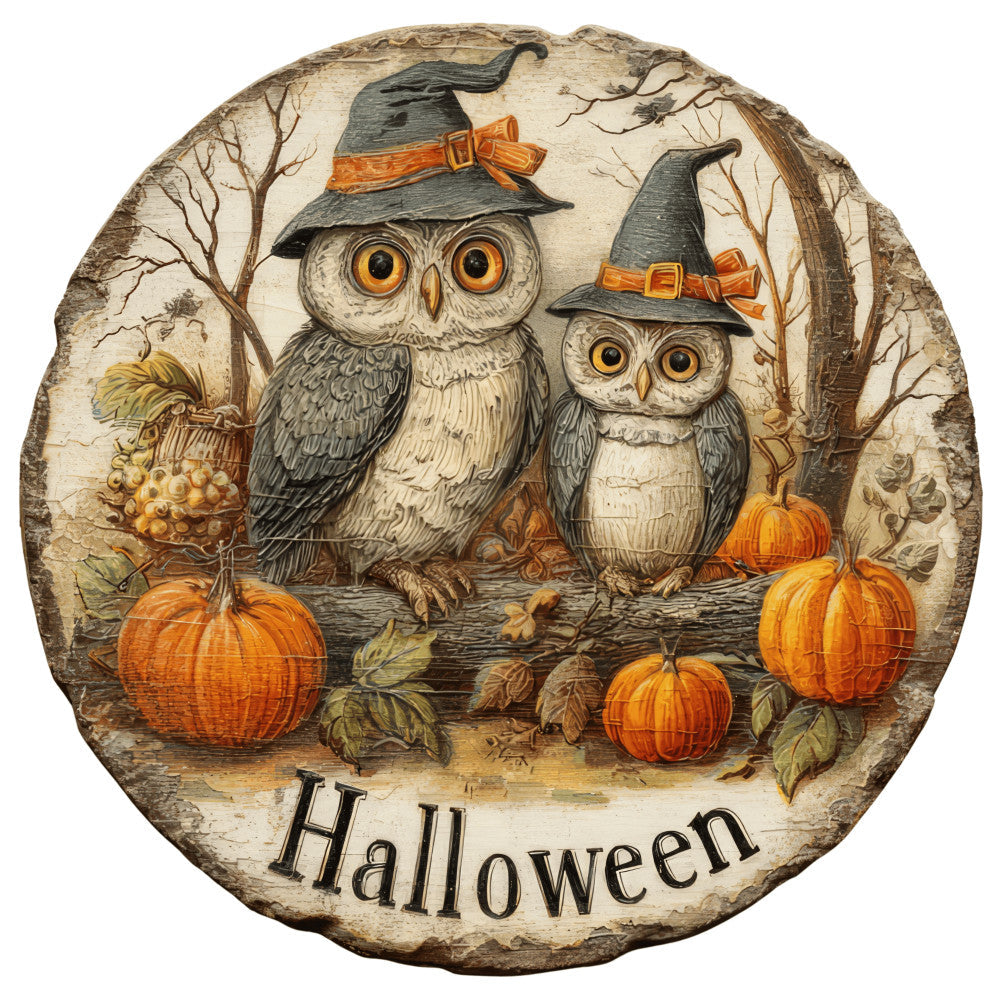 Halloween Owl Ornament Fabric Panel 6 QuiltingFabricPanels