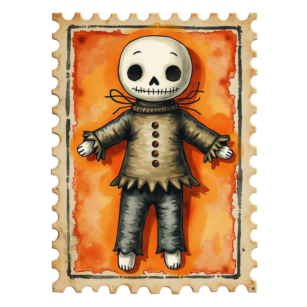 Halloween Postage Stamps Fabric Panel 1 QuiltingFabricPanels