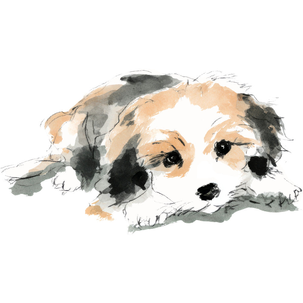 Handdrawn Doodle Dog Fabric Panel 64 QuiltingFabricPanels