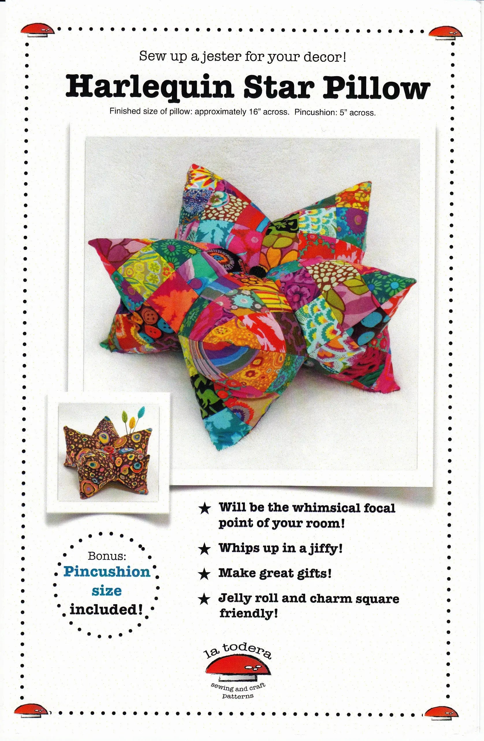 Harlequin Star Pillow & Pincushion - Linda's Electric Quilters