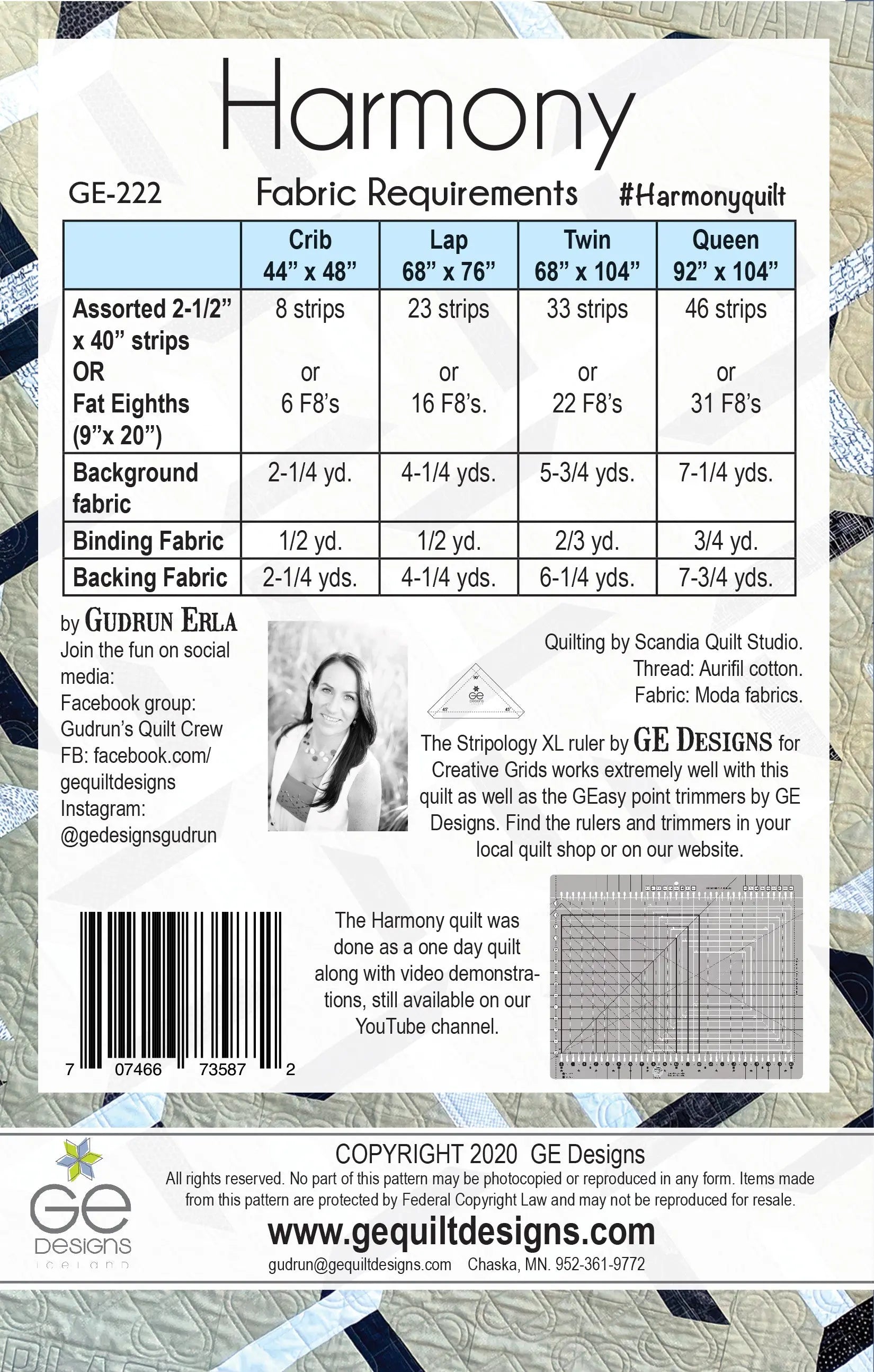 Harmony - Strip Pattern 222 GE Designs