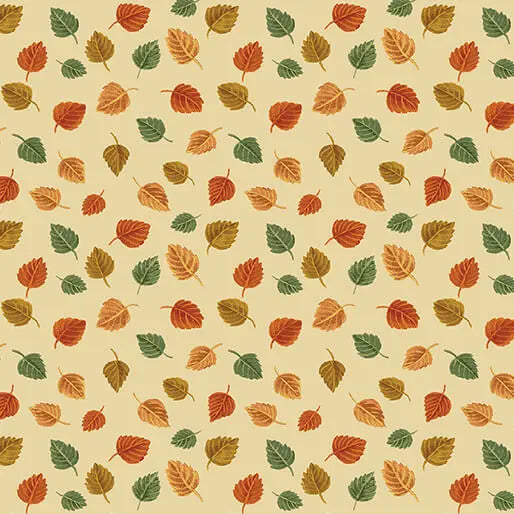 Harvest Gathering - Small Leaves - Light Gold 44" / 45" Fabric Per Yard The Fabric Company