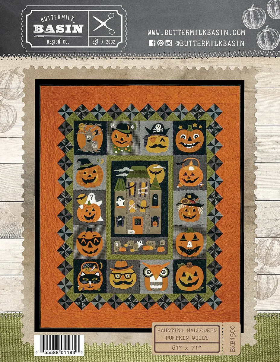 Haunting Halloween Pumpkin Quilt Finishing Pattern Checker Distributor