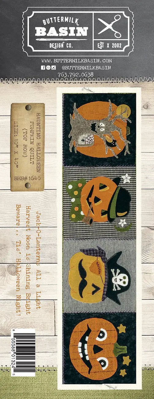 Haunting Halloween Pumpkin Quilt Top Row Checker Distributor