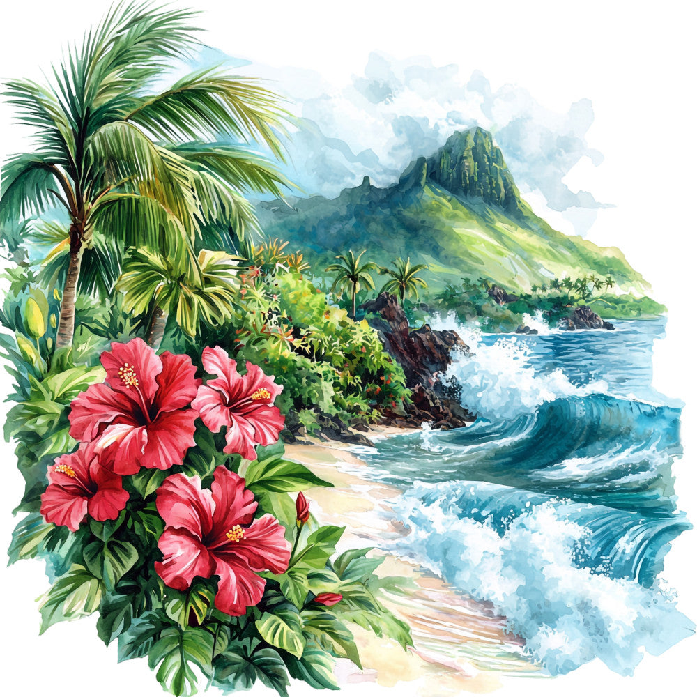 Hawaiian Paradise Fabric Panel 15 QuiltingFabricPanels