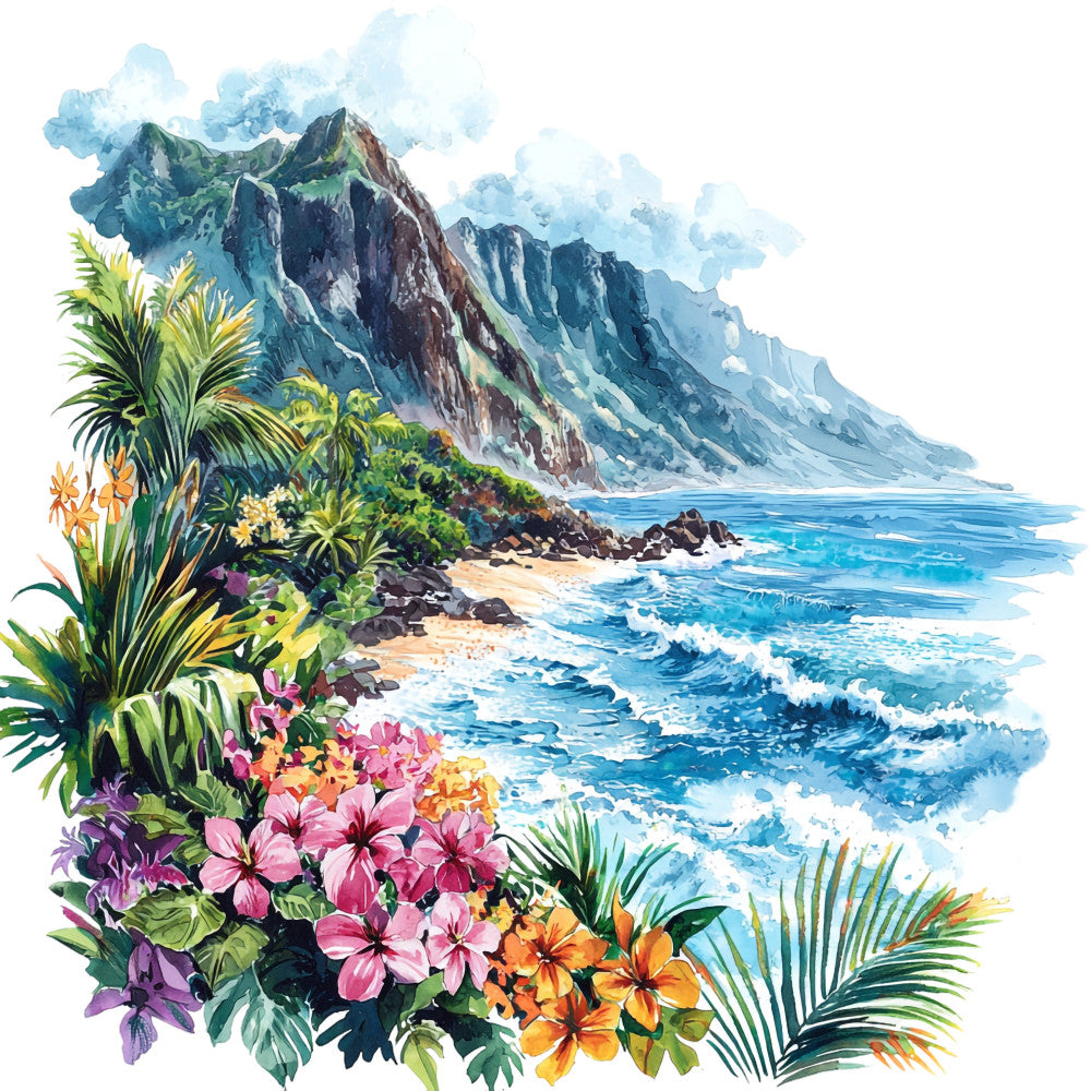 Hawaiian Paradise Fabric Panel 8 QuiltingFabricPanels