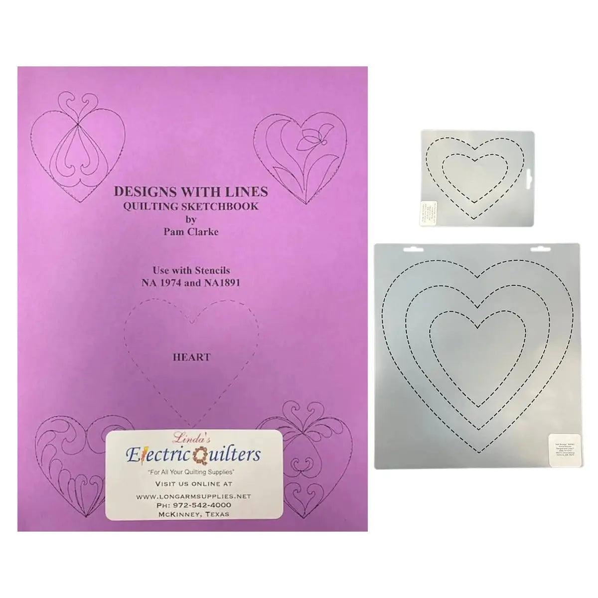 Heart Book and Stencil Kit Linda's Electric Quilters