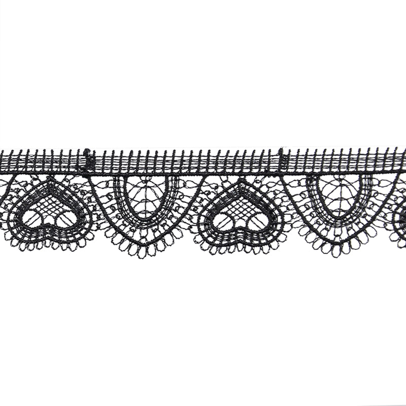 Heart Venise Lace Trim, 1-inch X 5 Yards – Scalloped Openwork Border