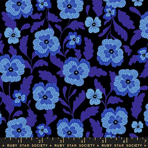 Hello Alice Black Florals Novelty Cotton 43"/44" Fabric Per Yard
