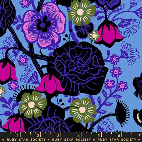 Hello Alice Lindley Blue Floral Cotton 43"/44" Fabric Per Yard