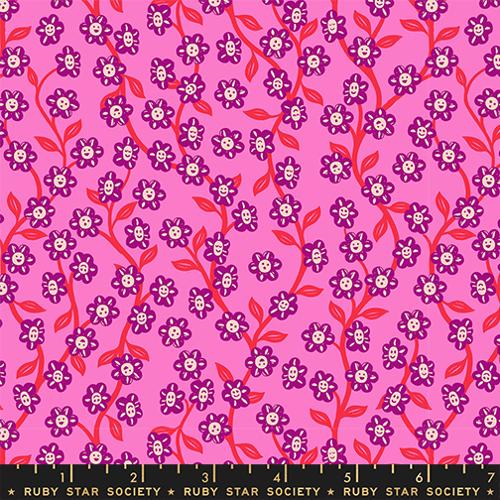 Hello Alice Lipstick Garden Florals Cotton 43"/44" Fabric Per Yard