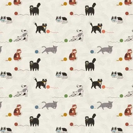 Here Kitty, Kitty Play Time 43"/44" Fabric Per Yard PBS Fabrics