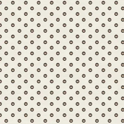 Here Kitty, Kitty Polka Paws Cream 43"/44" Fabric Per Yard PBS Fabrics