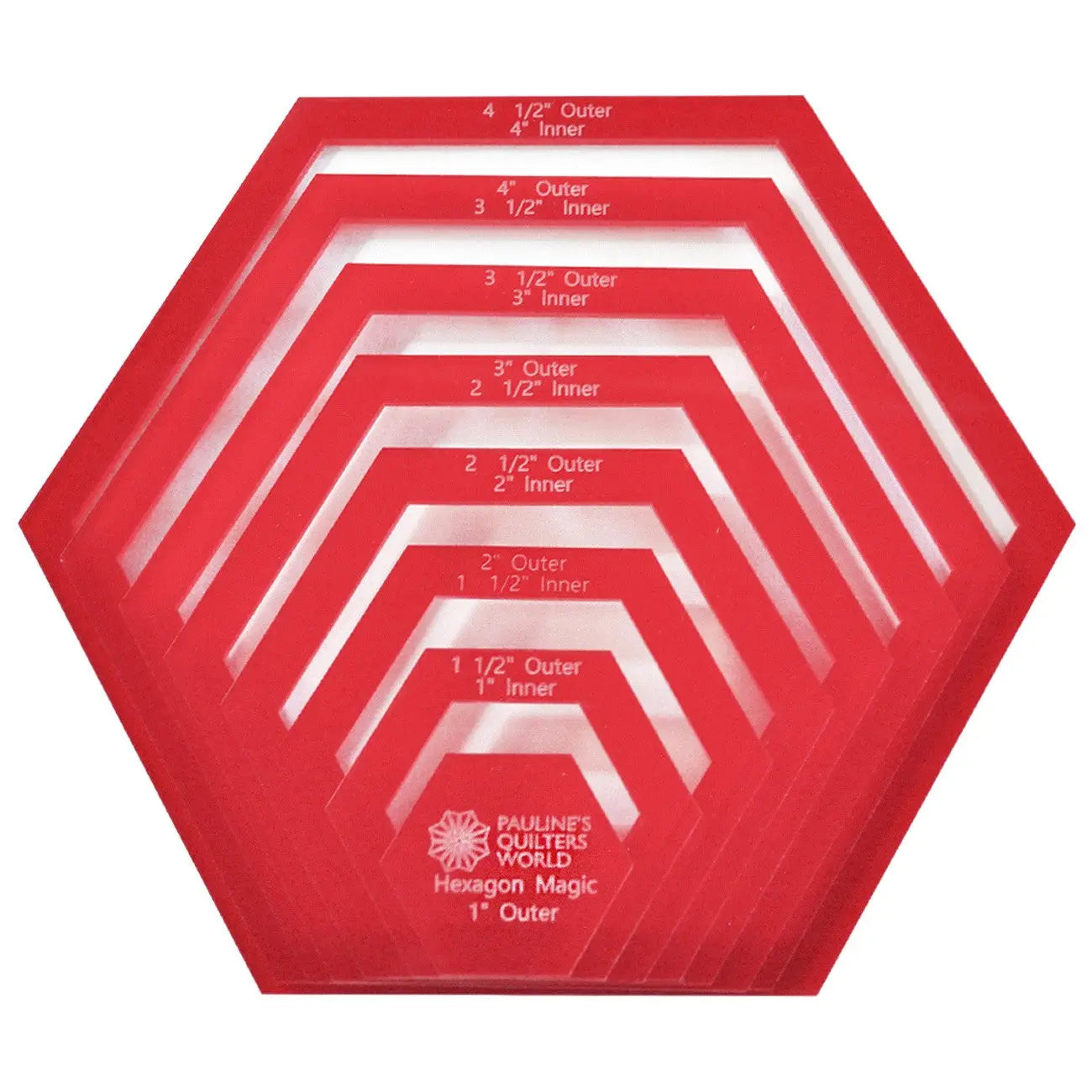 Hexagon Templates 1"-4" - Linda's Electric Quilters