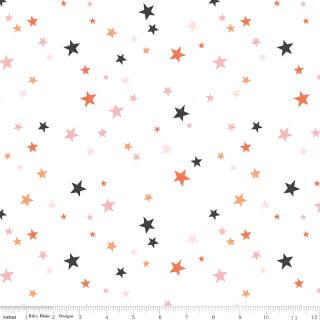 Riley Blake Hey Pumpkin stars white 108 inch 3 yard backing package