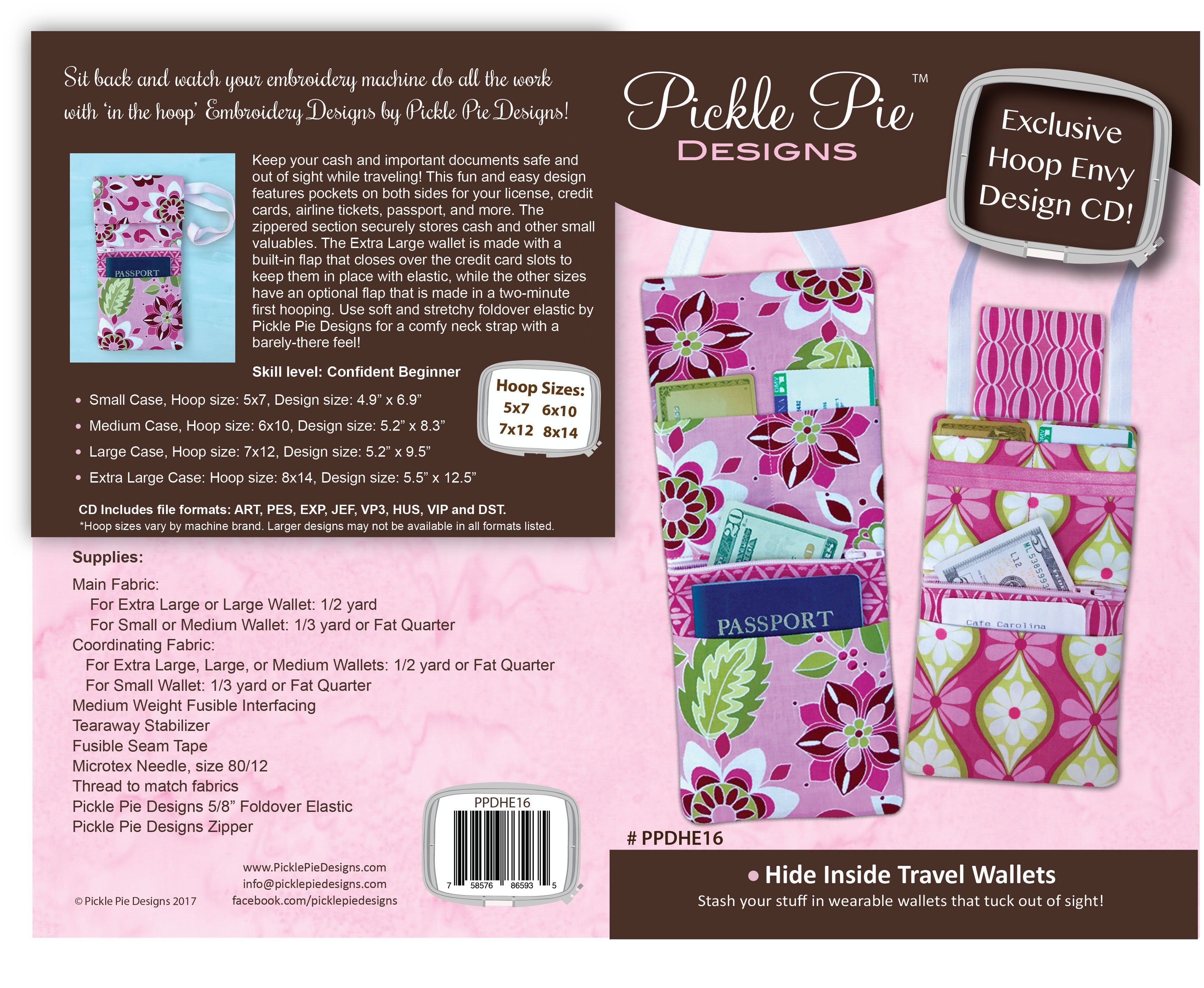 Hide Inside Travel Wallets In the Hoop Embroidery Design Collection
