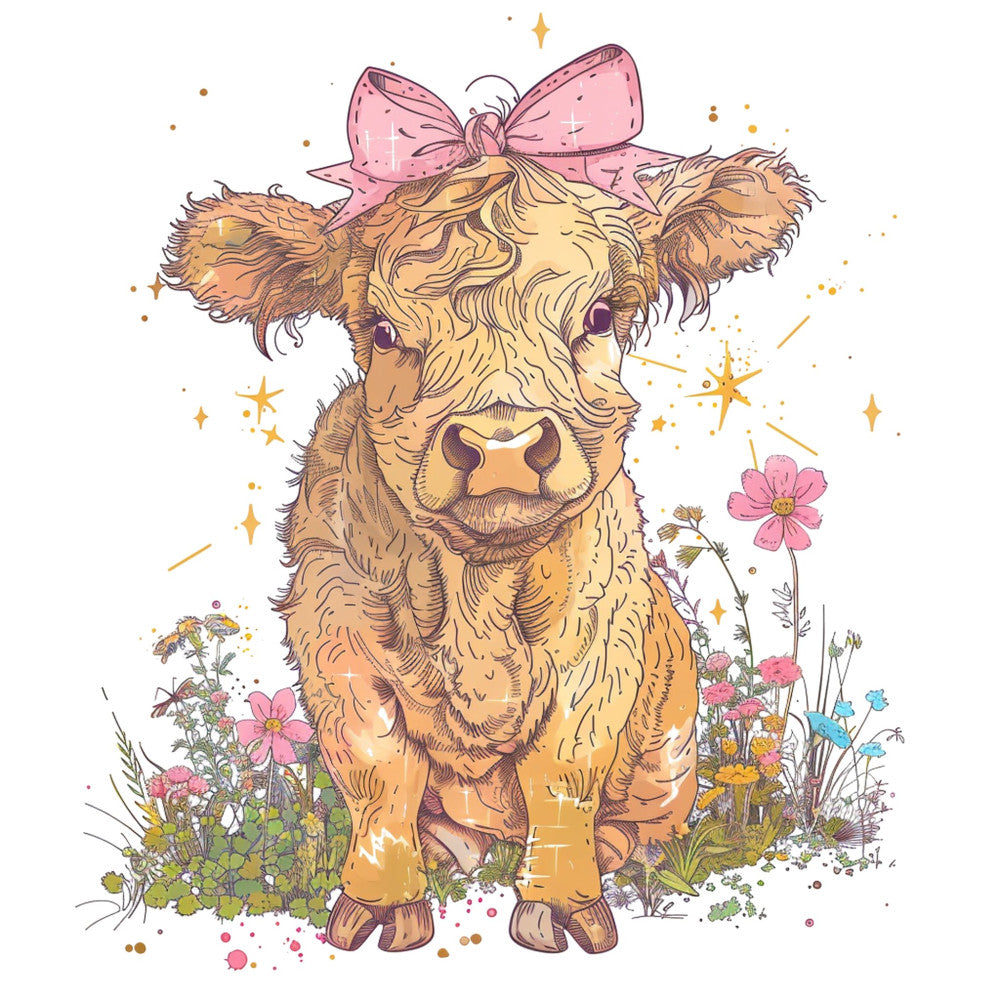 Highland Cows Art Fabric Panel 5