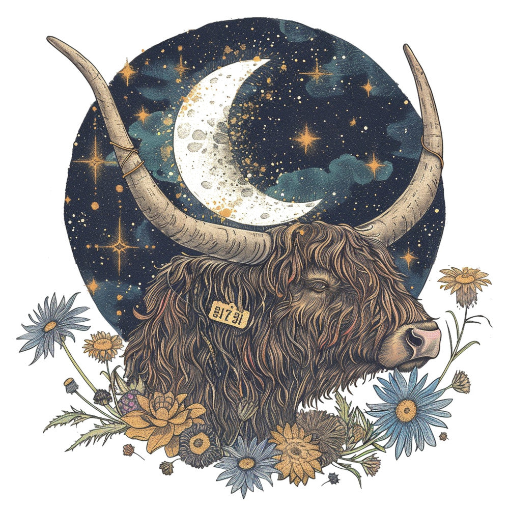 Highland Cows Art Fabric Panel 6