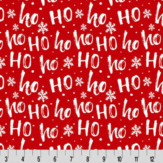 Ho Ho Ho Cloud Cuddle Scarlet Fabric per yard Shannon Fabrics