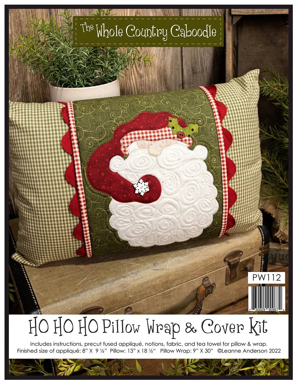 Ho Ho Ho Pillow Wrap & Cover Kit - Linda's Electric Quilters