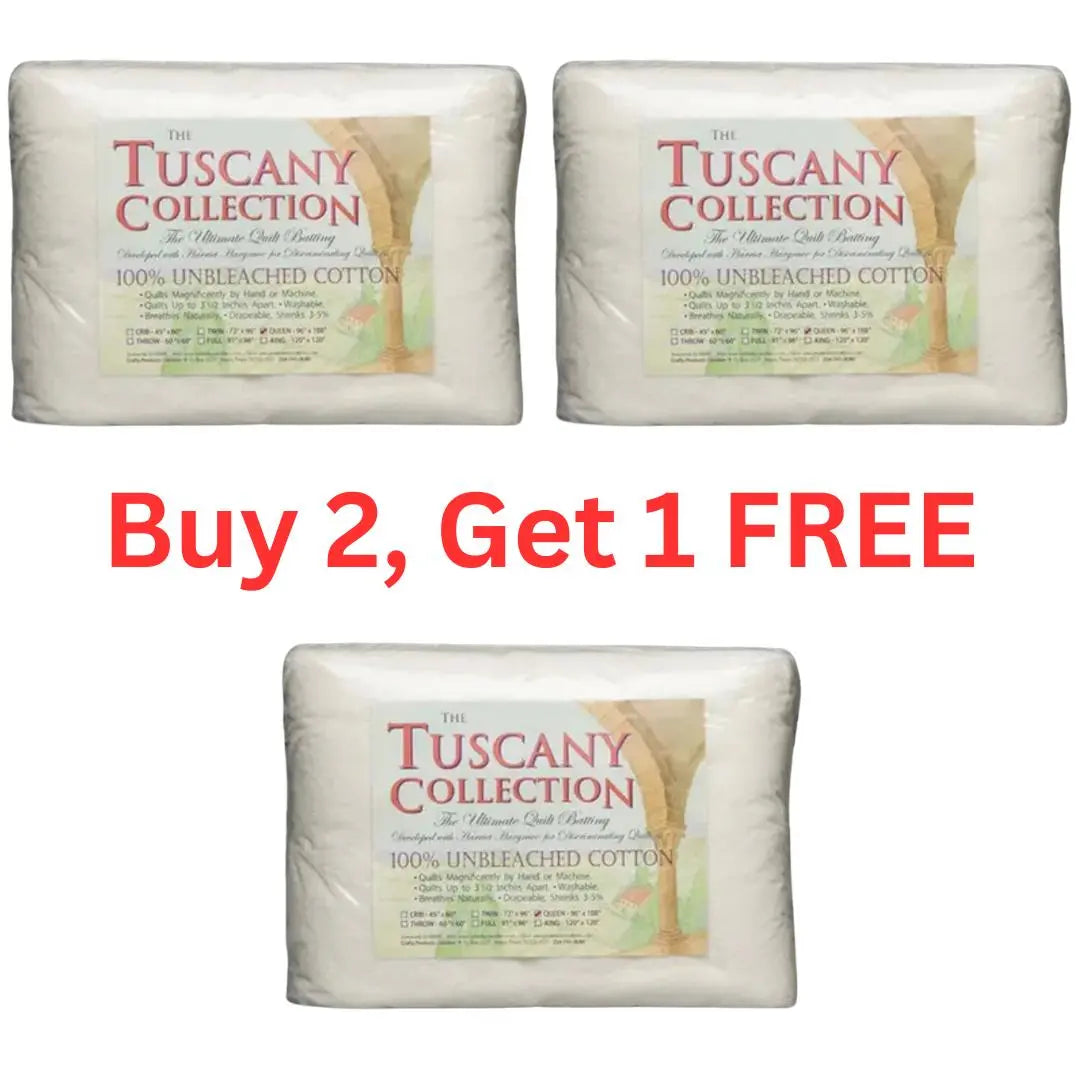 Hobbs Tuscany 100% Cotton Unbleached Queen - Buy 2 Get 1 Free Linda's Electric Quilters