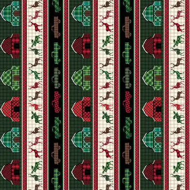 Holiday Farmhouse Plaid - Farmhouse Stripe 44" / 45" Fabric Per Yard The Fabric Company