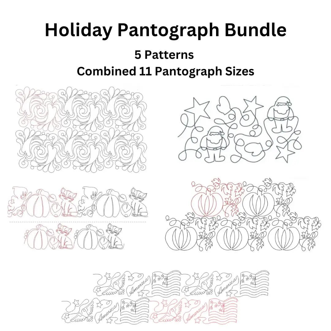 Holiday Paper Pantograph Bundle - Set of 5 - Linda's Electric Quilters