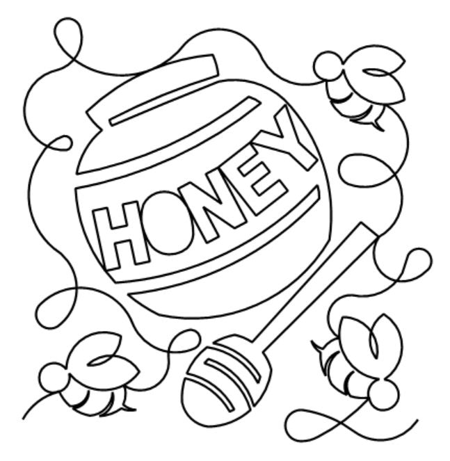 Honey E2E Wildflower Quilting Digital Pantograph Close Up