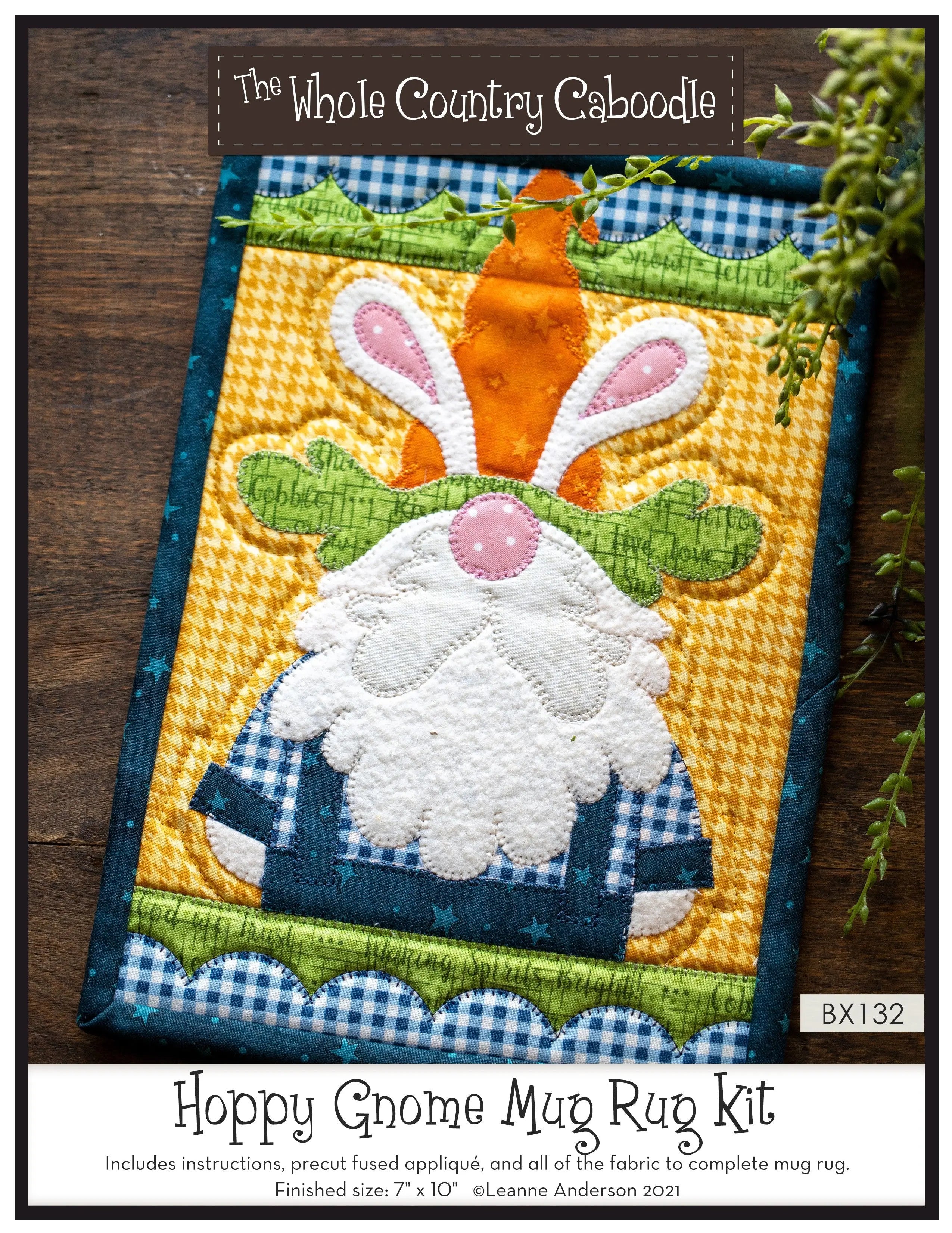 Hoppy Gnome Mug Rug Kit - Linda's Electric Quilters
