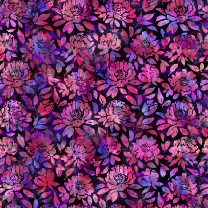 In The Beginning Fabrics Fabric Halcyon II Blooms Magenta Cotton 44"/45" Fabric Per Yard