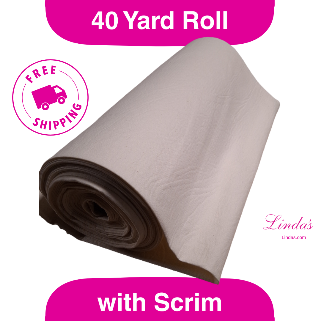 61" 100% Cotton batting with scrim liner, 40 yards