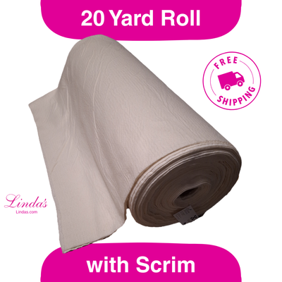 122" Wide Poly/Cotton Blend Batting with Scrim Liner,20 yards