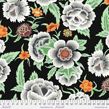 Free Spirit Kaffe Fassett Embroidered Shawl Black quilting fabric