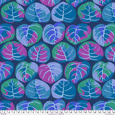 Free Spirit Kaffe Fassett Palm Leaves Blue quilting fabric