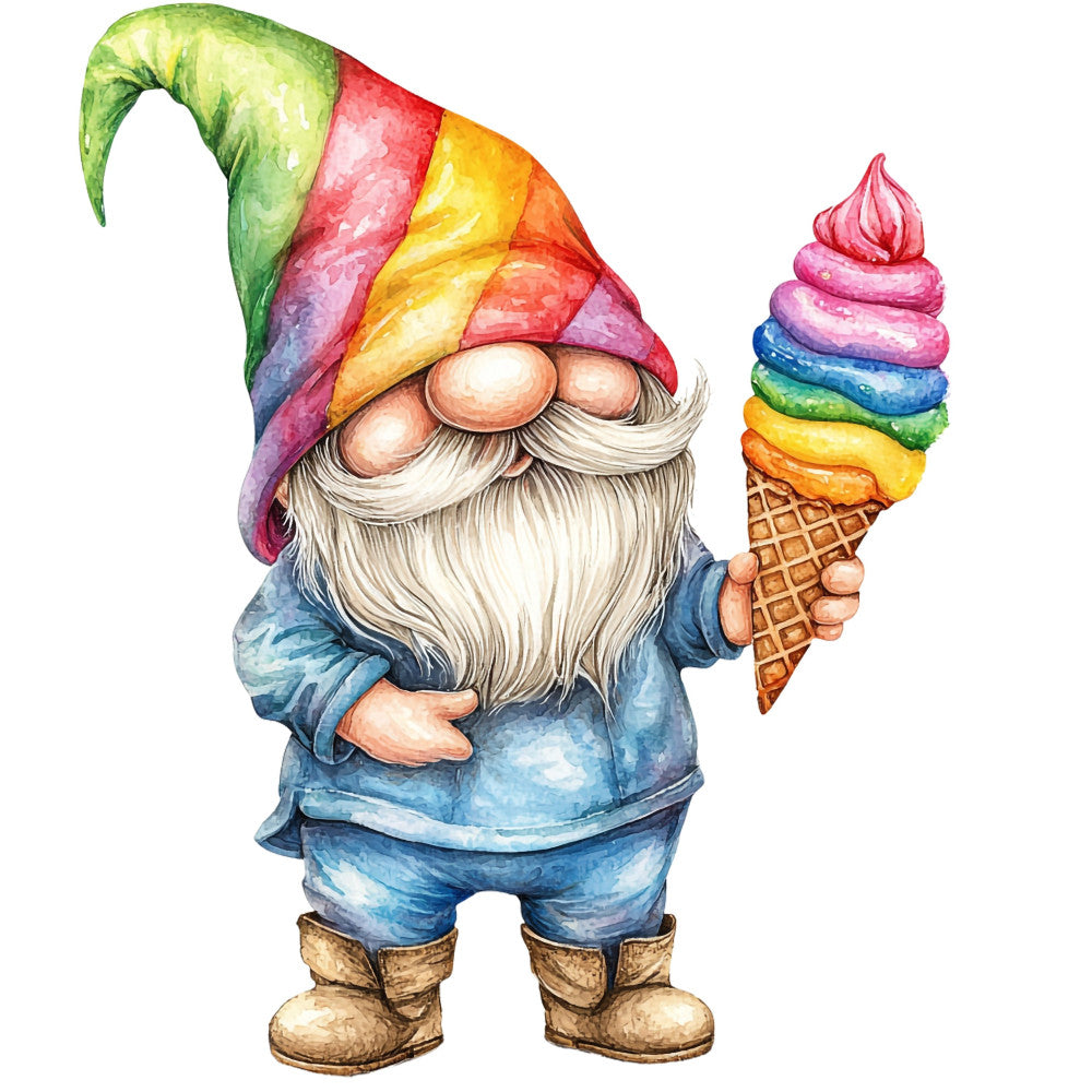 Ice Cream Gnome Fabric Panel 11