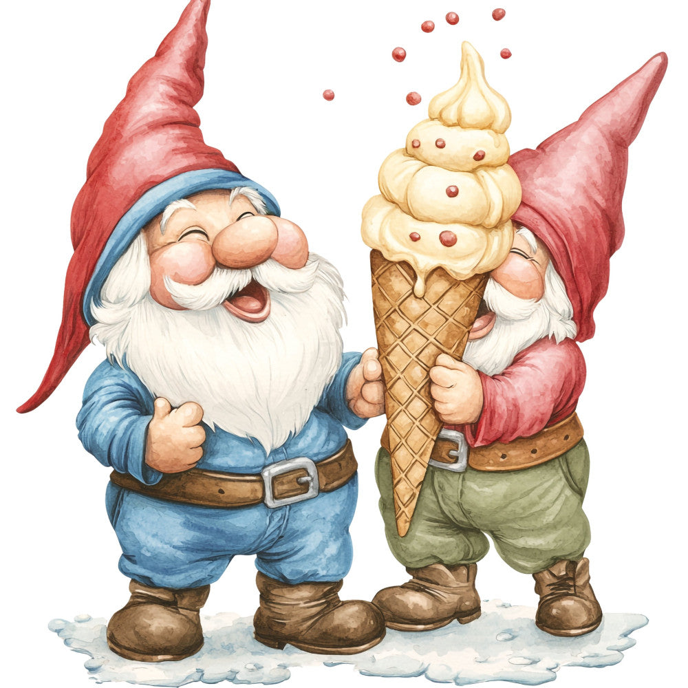 Ice Cream Gnome Fabric Panel 9