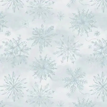 Ice Snowfall Cotton Wideback Fabric - ( 1 Yard Pack )