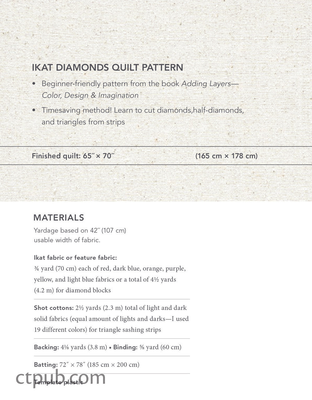 Ikat Diamonds Quilt Pattern