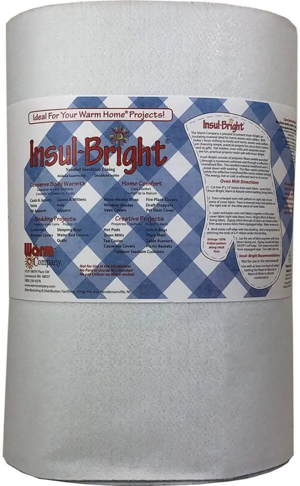 Insul-Bright 22" x 20 YD Batting - Heat-Resistant Insulation for Quilting Projects Warm Company