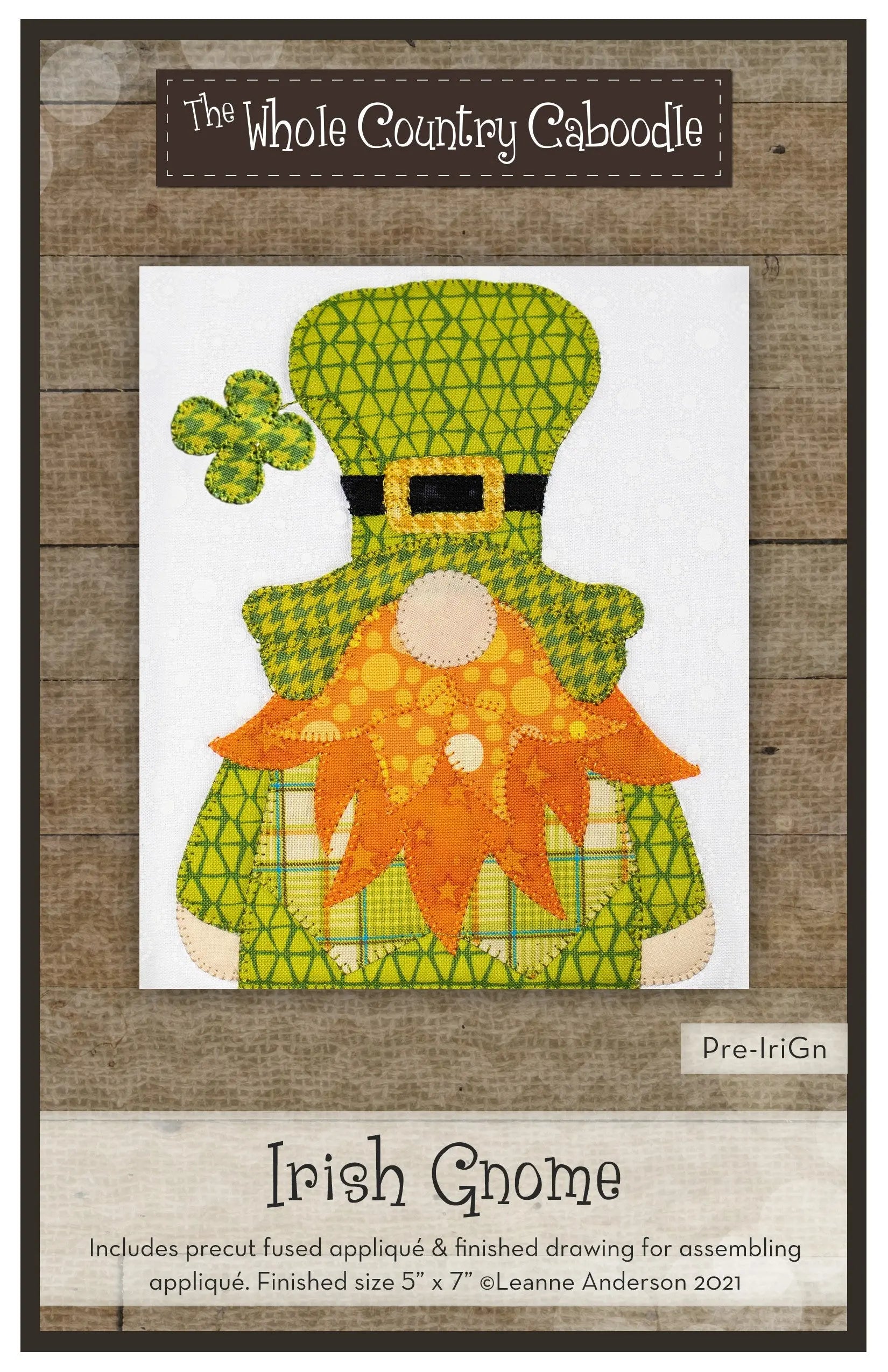 Irish Gnome Precut Fused Applique Pack - Linda's Electric Quilters