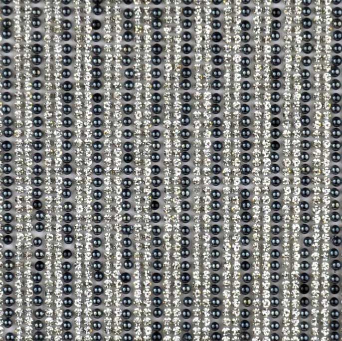 Iron-on Rhinestone Sheet - 15 3/4" x 9 1/2" - BRST-23 Silver and Black